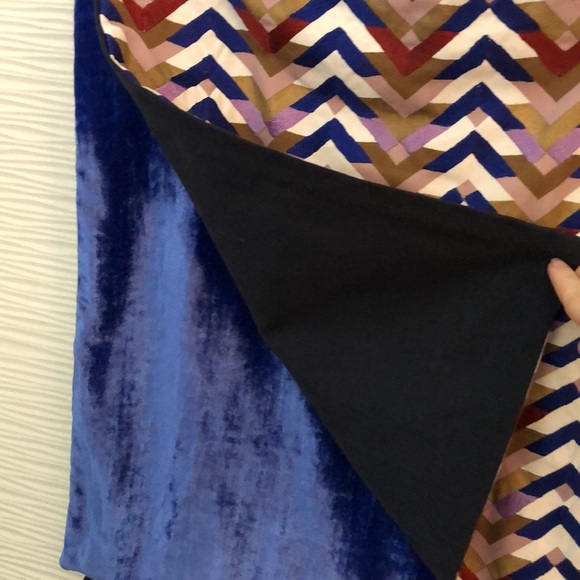 NWT West Elm set of 2 pillow covers- 1 blue velvet and 1 patterned. Covers only. - Picture 2 of 8